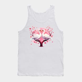 Valentine Kissing Goose Bird Couple Tank Top